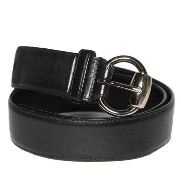 Gucci Black Leather Belt Women's Made in Italy FITS 29" - 30" Waist Women's - Picture 1 of 7